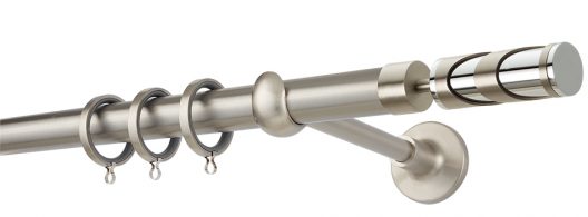 Κουρτινόβεργα PR4122 ΙΝΟΧ Ματ/Χρώμιο Φ25 ZOGOMETAL