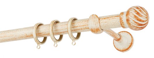 Κουρτινόβεργα R427 Κρεμ Πατίνα Χαλκός Φ25 ZOGOMETAL