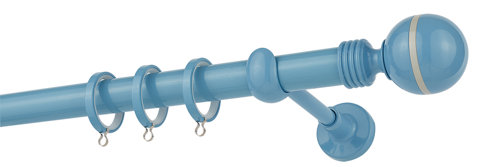 Κουρτινόξυλο Έγχρωμο Παστέλ Φ.25 Σειρά CP79 Aquamarine - Grey Zogometal (Μονό ή Διπλό)
